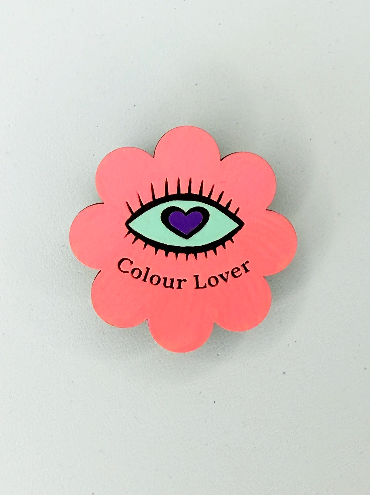 Hand-Painted Mini Magnet | Colour Lover | Coral / Mint / Purple | Height 5.5cm